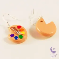 گوشواره هنری طرح پالت رنگی - شاپ اکسسوری