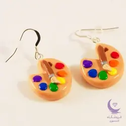 گوشواره هنری طرح پالت رنگی - شاپ اکسسوری