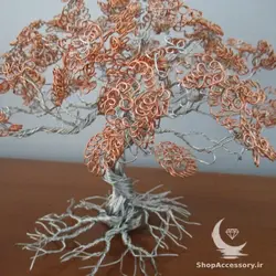 درخت مفتولی با برگ های مسی - شاپ اکسسوری