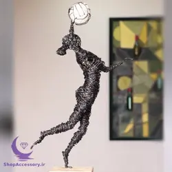 مجسمه مفتولی بانوی بسکتبالیست - شاپ اکسسوری