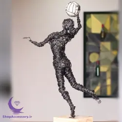 مجسمه مفتولی بانوی بسکتبالیست - شاپ اکسسوری