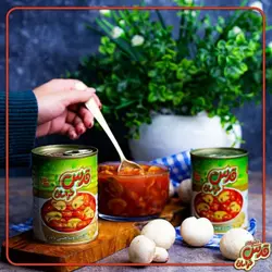 کنسرو لوبیا با قارچ قدس خراسان کلیددار 380 گرم