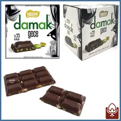 شکلات تخت تلخ پسته ای داماک - 60 گرمی - فروشگاه فندو