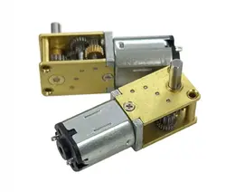 موتور دنده DC کوچک 6 ولت 63دور بر دقیقه با گیربکس فلزی کاهنده دنده افقی حلزونی ZGA1218