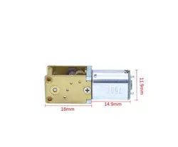 موتور دنده DC کوچک 6 ولت 63دور بر دقیقه با گیربکس فلزی کاهنده دنده افقی حلزونی ZGA1218