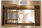 سینک تک لگن 40*60 استیل/ دودی/ طلایی به همراه گارانتی
