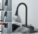 شیر ظرفشویی آبشاری وارداتی طوسی و مشکی