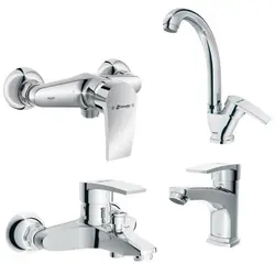 ست شیرآلات شودر مدل اطلس پلاس مجموعه 4 عددی