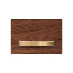 کلید تخلیه توکار پرایم روکش طبیعی چوب گردو با دکمه طلایی (63) فلاش تانک ایران
