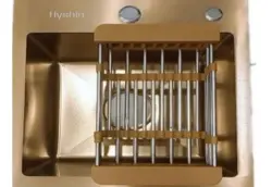 سینک تک لگن 40*40 استیل/ دودی/ طلایی به همراه گارانتی