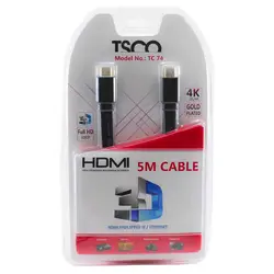 کابل تسکو فلت TSCO HDMI TC-74 3D 5m - فروشگاه اینترنتی توحید رایانه | پخش لوازم جانبی کامپیوتر