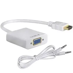 مبدل HDMI To VGA + کابل صدا - فروشگاه اینترنتی توحید رایانه | پخش لوازم جانبی کامپیوتر
