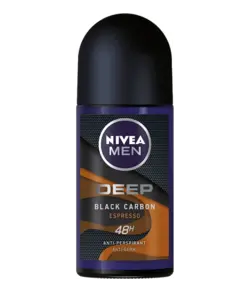 مام رول دئودورانت مردانه نیوا دیپ (نارنجی) بلک کاربن اسپرسو حجم 50 میل ا Nivea Men Deep black carbon