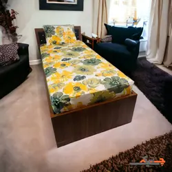 ملحفه کشدار یک نفره طرح گل آفتابگردان کد MT903585