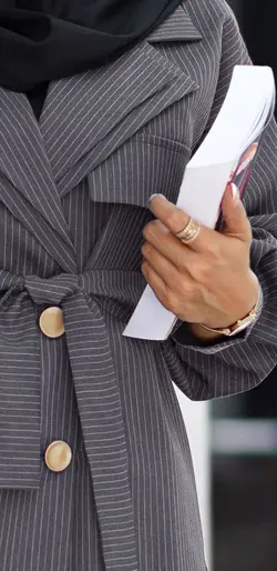 مانتو اداری دانشجویی بلند دیپلمات راه راه  زنانه