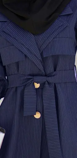 مانتو اداری دانشجویی بلند دیپلمات راه راه  زنانه