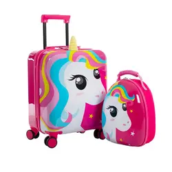 ست چمدان و کوله پشتی کودک هیس مدل SUPER TOTS UNICORN