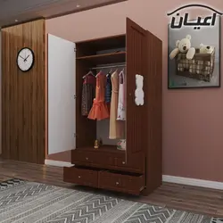 سرویس تختخواب و کمد کودک اعیان طرح تدی مدل FH482 مجموعه دو عددی