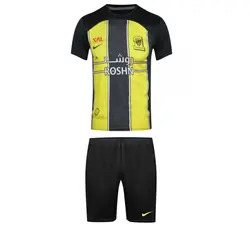 ست تیشرت و شلوارک ورزشی پسرانه طرح الاتحاد مدل بنزما2024