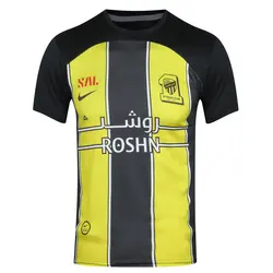 ست تیشرت و شلوارک ورزشی پسرانه طرح الاتحاد مدل بنزما2024