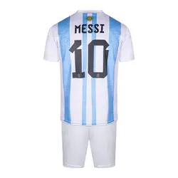 ست پیراهن و شورت ورزشی پسرانه طرح آرژانتین مدل مسی 2023