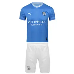 ست پیراهن و شورت ورزشی پسرانه طرح منچستر سیتی هالند 2024