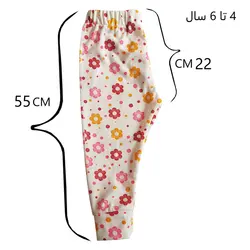 شلوار دخترانه طرح گل کد san911 رنگ صورتی