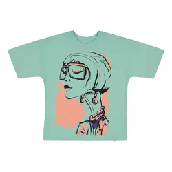 تی شرت آستین کوتاه دخترانه سون پون مدل 1114 رنگ سبز