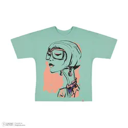 تی شرت آستین کوتاه دخترانه سون پون مدل 1114 رنگ سبز