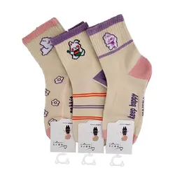 جوراب دخترانه مدل ویولت کد 05047 بسته 5 عددی