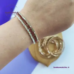 خریدو قیمت دستبند کشی نگین دار استیل دخترانه بدلیجات اکسسوری