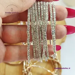 خریدو قیمت دستبند کشی نگین دار استیل دخترانه بدلیجات اکسسوری