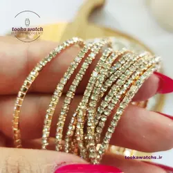 خریدو قیمت دستبند کشی نگین دار استیل دخترانه بدلیجات اکسسوری