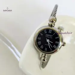 خریدو قیمت ساعت دستبندی بنگلی زنانه( النگویی)صفحه مشکی-سفید|