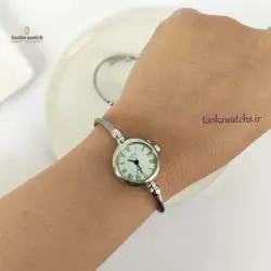 خریدو قیمت ساعت دستبندی بنگلی زنانه( النگویی)صفحه مشکی-سفید|