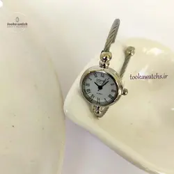 خریدو قیمت ساعت دستبندی بنگلی زنانه( النگویی)صفحه مشکی-سفید|