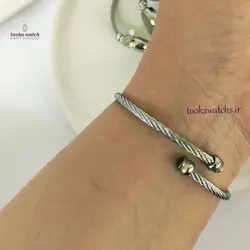 خریدو قیمت ساعت دستبندی بنگلی زنانه( النگویی)صفحه مشکی-سفید|