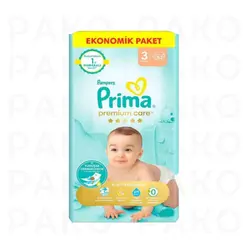 پوشک بچه پریما سایز 3 مدل Premium care بسته 52 عددی - فروشگاه پاکو