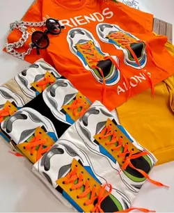 تیشرت شلوارک لش طرح کفش