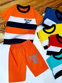 تیشرت شلوارک راه راه پسرانه