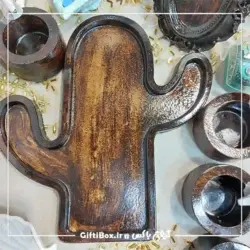 اردوخوری کاکتوس طرح چوب - گیفتی‌‌ باکس|کادو - هدیه - محصولات دکوری