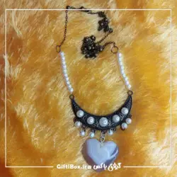 گردنبند قلب عقیق سایه دار - طرح جدید - گیفتی‌‌ باکس|کادو - هدیه - محصولات دکوری
