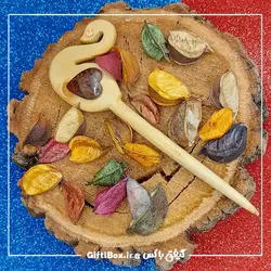 گیره مویی قو با سنگ عقیق پاییزی - گیفتی‌‌ باکس|کادو - هدیه - محصولات دکوری