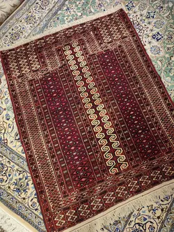 فرش قدیمی دستباف یک متری طرح جانمازی(آنتیک) کد 65 مدل 40590653