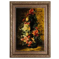 تابلو فرش دستباف طرح گل و گیتار مدل 56