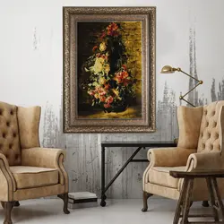 تابلو فرش دستباف طرح گل و گیتار مدل 56