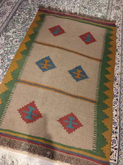 گلیم دستباف یک و نیم متری طرح لوزی کد 51 مدل 38547481