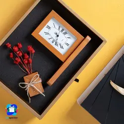 ست هدیه ساعت و گلدان و گل