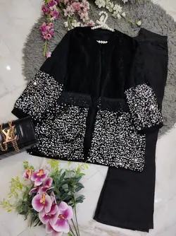 کت زنانه مخمل پولکی