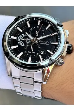 ساعت مچی مردانه بند استیل، ضد آب 3 اتمسفر رنگ نقره ای کد FRC830SZ برند Ferrucci